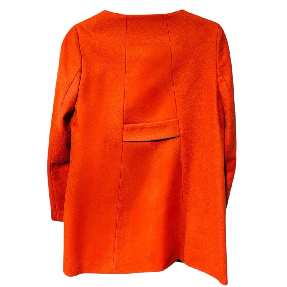 Zara Basic Orange Double-Breasted Wool Blend Coat… - image 4